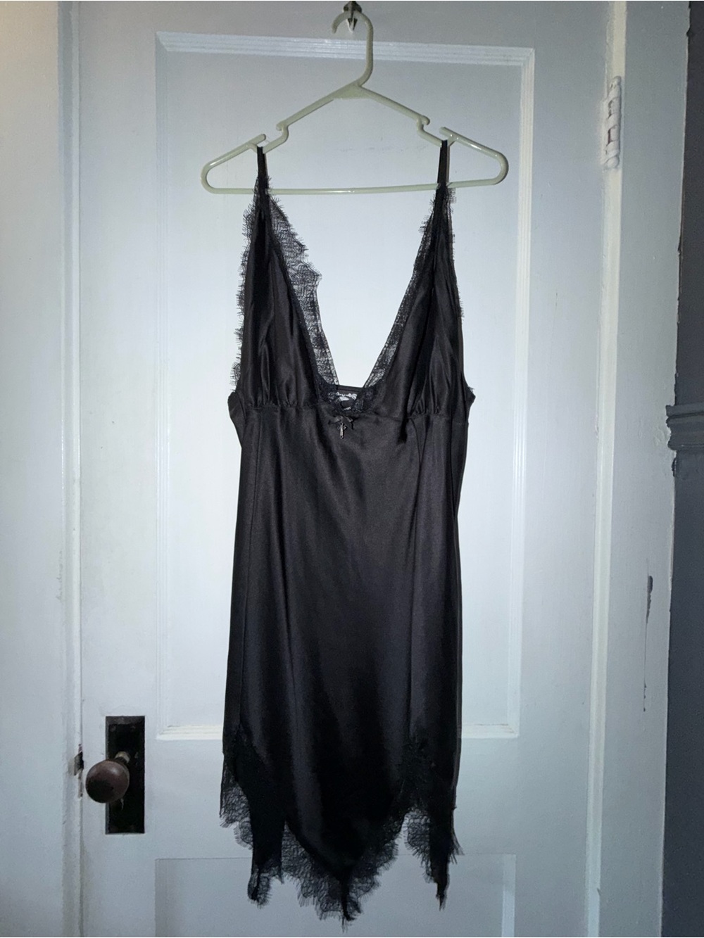 Killstar Fatal Farewell Satin Lace-Trim Nightdress